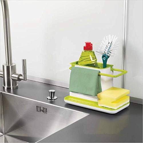 GABZ Kitchen Self-Draining Sink Organizer | Sponge Brush Cleaning Cloth Hanger/Holder/Rack/Stand