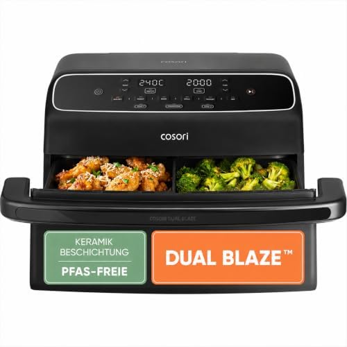 Airfryer, Neue Generation 2026, 8,6L Heißluftfritteuse 2 Kammern