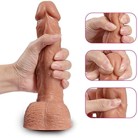 8.66 Inch Realistic ĎDîld`ɔ 10 Frequency Telescopic Electric USB Charging Waterproof Relax Massage Tools Ultra Soft Grade Silicone for Women