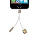 Lightning to 3.5mm Audio Adapter, and Lightning Charging Port for iPhone 7, iPhone 7 Plus (Gold)