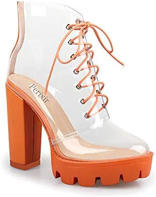 orange transparent heels