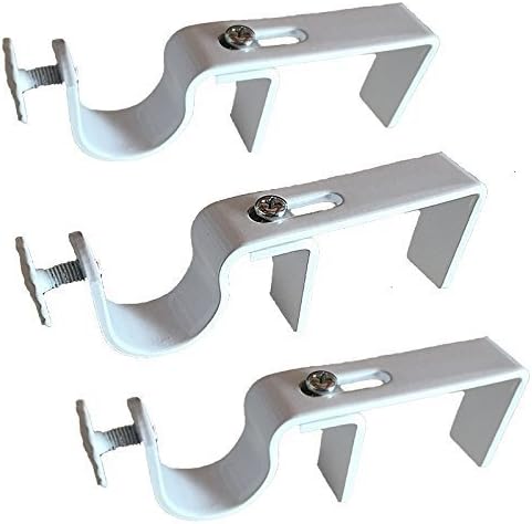 Window Treatment Hardware - NONO Bracket - Outside Mounted Blinds Curtain Rod Bracket Attachment Set of 3 (White)