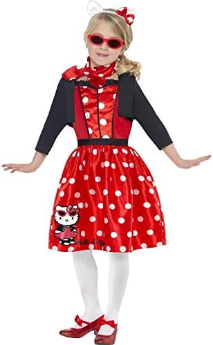 Smiffys Hello Kitty Children's Costume Red with White Polka Dots Size L