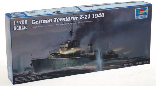 Trumpeter 1/700 German Zerstorer Z21 Destroyer 1940 Model Kit