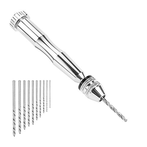 image for LUTER 10 Sizes Pin Vise Hand Drill Bits Precision Mini Hand Drill Set 