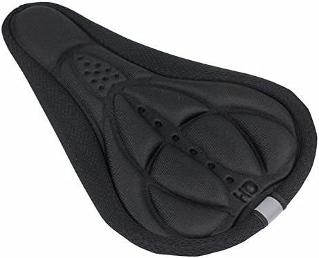 Gel Bicycle Seat Cover 4 Colors Bike Seats Saddle Cover Cushion Pad Protector Soft Adjustable Non Slip for Mountain Bike Road Bike MTB Cycling (Black)