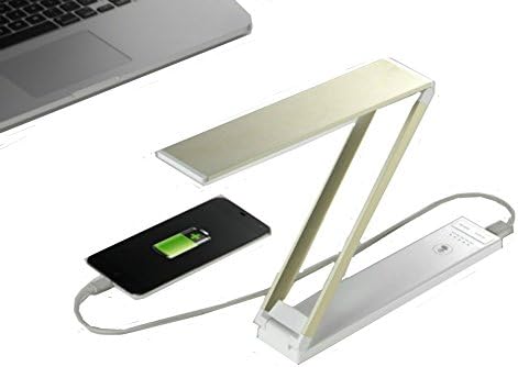 NantoninLed Table Lamp with Power Bank Fashionable Design Touch-sensative Control Panel,3-level dimmer,USB Charging,,Aluminium Alloy Desk Lamp with Portable Power