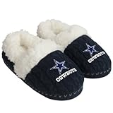 FOCO NFL Womens Team Color Fur Moccasin Slippers Shoe