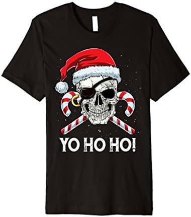 Mens Santa Pirate T Shirt Christmas Jolly Roger Skull Flag Tees 2XL Black