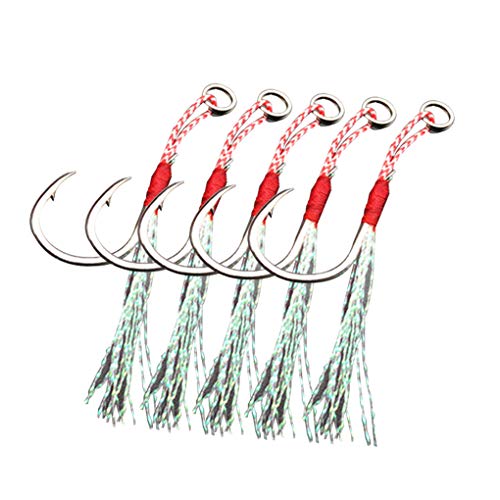 Yihaifu 5pcs Assist Jig Angelhalter Haken Hochangelhaken Carbon Steel Assistent Angelhaken Sharp Bait