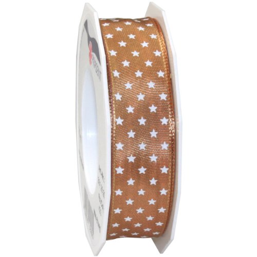 Morex Ribbon Wired Mini Star Ribbon, 1-Inch by 22-Yard, Gold