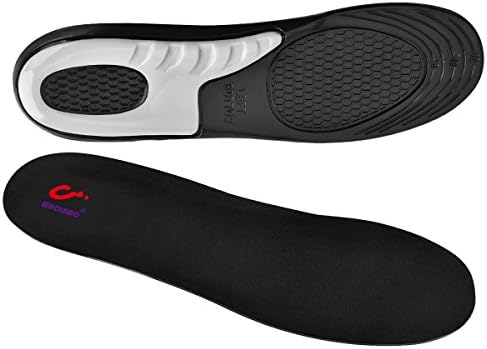 WHOLEWO Sports Insoles, Shock Absorption, Arch Support, Relieve Plantar Fasciitis, Perfect Gel