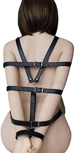 Leather Bandage Strip Black Fetish Overcoat Cupless Open Cup Adjustable Underwear