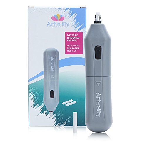 Battery Operated Pencil Eraser Electric Eraser with 51 Eraser Refills for Graphite Pencil And Color Pencils