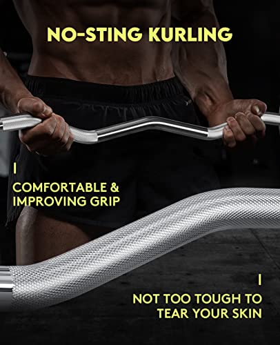 MAXSTRENGTH Weight Lifting Barbell Bar 2 Inch With Spring Lock Collars Chrome, Anti-Slip Hand Grip, Solid Steel Gym Equipment Bodybuilding Workout Fitness Training Heavy Duty Exercise 4ft 5ft6ft (6FT