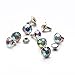100 Sets Cz Colorful Crystal Rivets Silver Color Spots Studs Double Cap for DIY Leather-Craft (AB Crystal, 6MM)