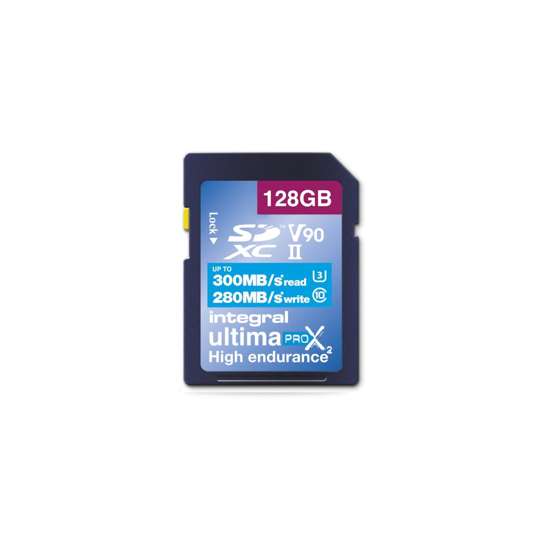 Integral 128GB UHS-II SD Card V90 Up to 300MBs Read and 280MBs Write Speed 1866X SDHC Professional High Speed Memory Card