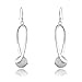 FIFATA 925 Long Sterling Silver Drop Classic Ovals with Frosted Bead Pendant Earrings for Women Girls