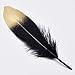 TommoT 50 Pcs 6-8 Inch Gold Dipped Natural Black Goose Feathers for Party Dress-ups and DIY Crafts