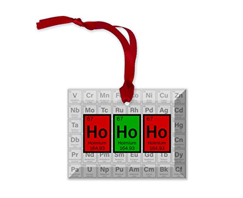 Ho Ho Ho Periodic Table of Elements Glass Christmas Ornament - Thumbnail 2