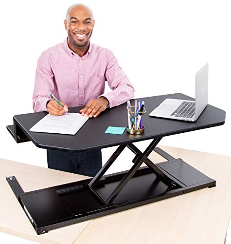 image for Stand Steady Flexpro Power 40 Inch Electric Corner Desk | 2 Level Stan