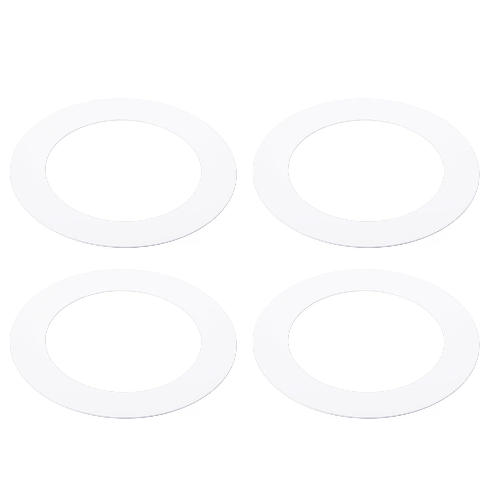 PATIKIL Goof Rings Inner Diameter 3.78", Outer Diameter 3.78", 4 Pcs Metal Goof Rings Cover Recessed Light Trim for Ceiling Wall Fixtures Can Lighting Down Light LED, Matte Finish White