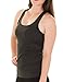 Caramel Cantina 3 Pack Cotton Racerback Tanktop (Large, Black/White/Charcoal)