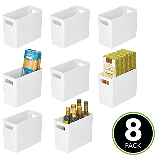 mDesign Tall Plastic Kitchen Food Storage Bin with Handles Organizer