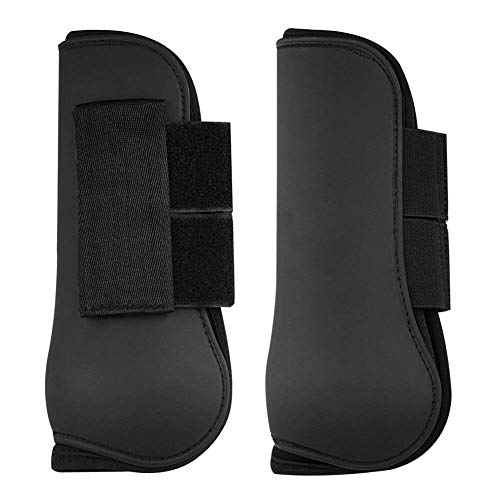 NKTM Open Front Boots Horse Exercise Boots Open Front Jumping Boot - Set of 2 Black