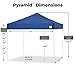 E-Z UP Pyramid Instant Shelter Canopy Pop Up Tent, 10' x 10' with Wide-Trax Roller Bag & 4 Piece Spike Set, Royal Blue