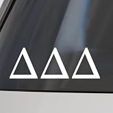 Sorority Shop Delta Delta Delta Car Decal Sticker- Greek Letters Design, Officially Licensed Tri Delta Sorority Window Sticker
