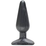 Doc Johnson Platinum Premium Silicone - The Big End - 5.3 in. Long and 1.7 in. Wide - Medium Silicone Butt Plug with Flared Safety Base - Intermediate Anal Toy - Charcoal