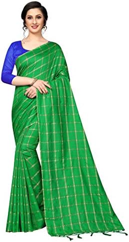 Women's Soft Cotton Silk Fabric Chex Zari Design Saree With Blouse Piece SD-2237
