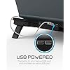 Fosmon 4 Fan Cooling Pad Compatible With 13" to 17-inch Gaming Laptop PS4 MacBook Pro, 1200 RPM Max 75CFM Air Flow, USB Powered Quiet Cooler Fan Portable Stand with Dual 2.0 USB Ports, Blue LED Lights