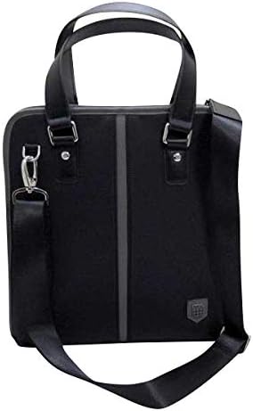Amazon パジェロ トートバッグ ショルダー可 ポリエステル牛革コンビ ロゴプレート 配色 黒ベース グレー配色 メンズ 31 33cm 34cm トートバッグ