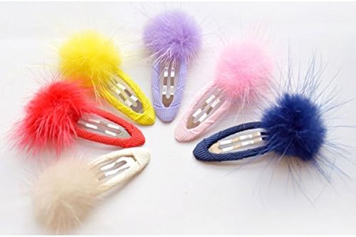 Hairball Hair Clips Snaps for Baby Girls Kids, 12pcs Mixed Colors