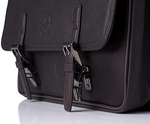 Hammer Anvil Pierce Colombian Vacquetta Leather 15.6" Laptop Briefcase Brown