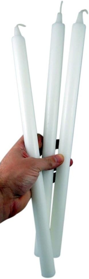 Cathedral Brand Extra Hard Stearine Short 3's Candles with Plain Ends, 7/8 Inch x 16 Inch, Box of 18