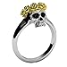 EVBEA Gothic Jewelry for Women Two Tone Dainty Skull Band with Unique Gold Rose Crown Rings(8)