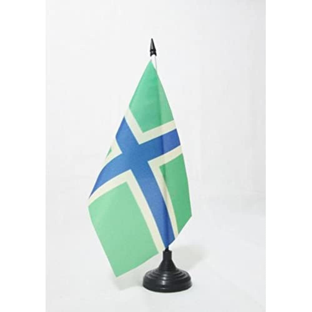 AZ FLAG Gloucestershire New county Table Flag 5'' x 8'' - Gloucestershire New county Office Decoration 100% Polyester 21 x 14 cm - Mini Desk Flag with Pole and Black Plastic Base