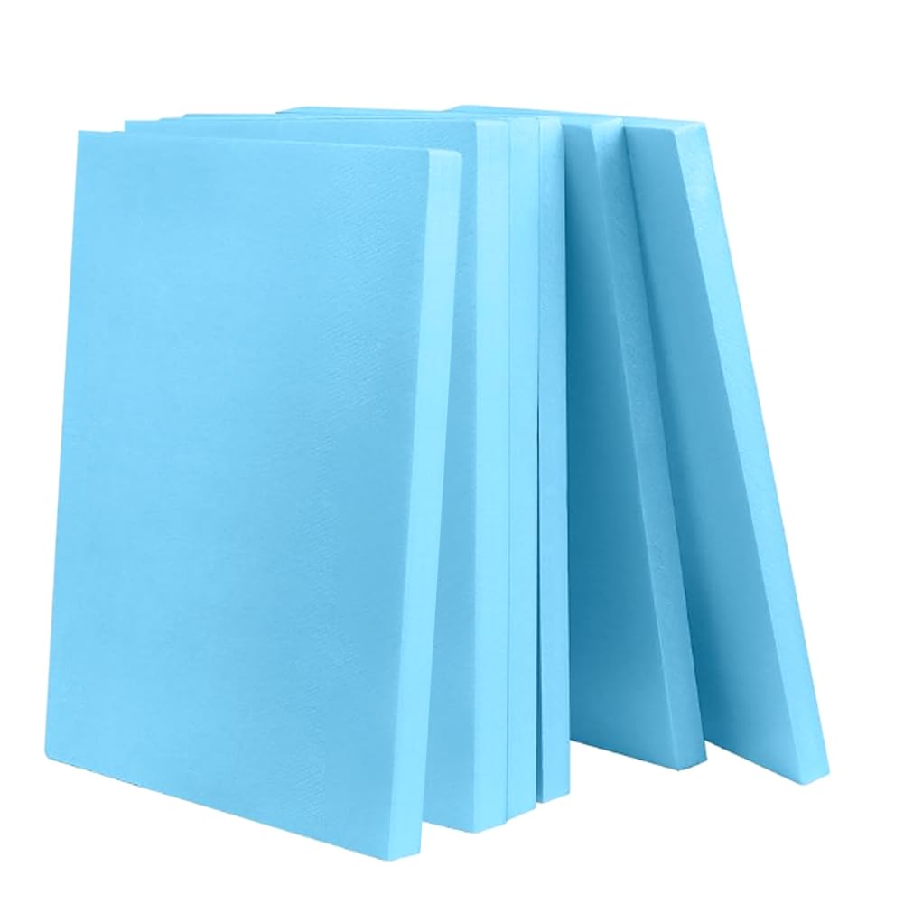 FARYODI Pack of 6 Foam Board, Hard Foam, Rectangle Hard Foam Board, Blue Polystyrene Panels, Handmade Hard Foam Board, for Landscape Modelling (40 x 30 x 2 cm)
