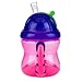 Nuby 2 Handle Flip n' Sip Straw Cup, 8 Ounce, 12 Months +, Pink