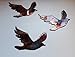 3 Flying Birds Metal Wall Art Accents Copper/Bronze Plated or Silver