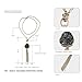 eManco Statement Long Necklace Golden Plated & Black Imitation Stone Pendant Fashion Jewellery for Women