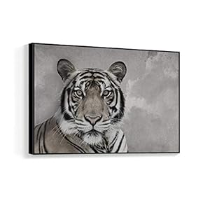 Framed Canvas Wall Art for Living Room, Bedroom Black and White Animal Canvas Prints for Home Decoration Ready to Hanging - 16x24 inches