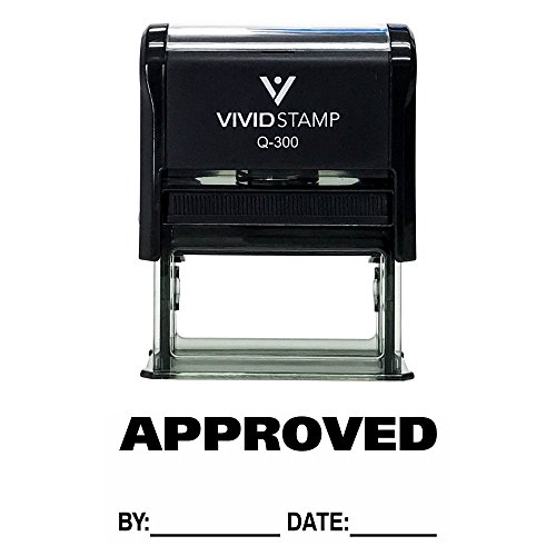 APPROVED w/By Date Line Self-Inking Office Rubber Stamp (Black) - L