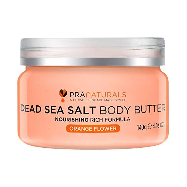 PraNaturals Dead Sea Salt Body Care Kit – Exfoliating Scrub & Moisturising Body Butter for Smooth Skin – Mango & Kiwi…