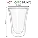 JECOBI 10 oz Clear Coffee Mug - Double Wall Insulated Glass Set of 2. Keeps Hot Or Cold Drinks Longer