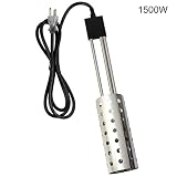 1500W Immersion Heater, Gesail UL-Listed Bucket Water Heater with Heating Element, Submersible Heater with Thermostat and Auto Shutoff Protection, Perfect for Home Travel and Winter Job - Silver