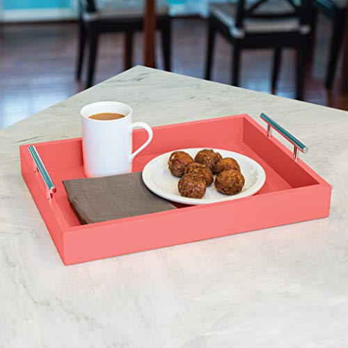 Quality by Esther Decorative Tray with Gold or Silver Handles. Sunset Tray. Decorative Trays for